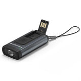 Ledlenser K6R Safety keyring torch in grey with the USB-A connector folded out