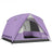 Outsunny 3-4 Person Camping Tent - Purple & Grey pitched front view