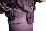 Kydex Customs Bare Bones Glock Holster in black on an airsoft loadout from behind