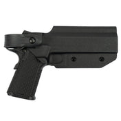 Kydex Customs L2S 2011/Hicapa Holster in black from the side on white background