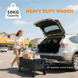 Outsunny 81L Festival Trolley on Wheels - Black carry handle folded
