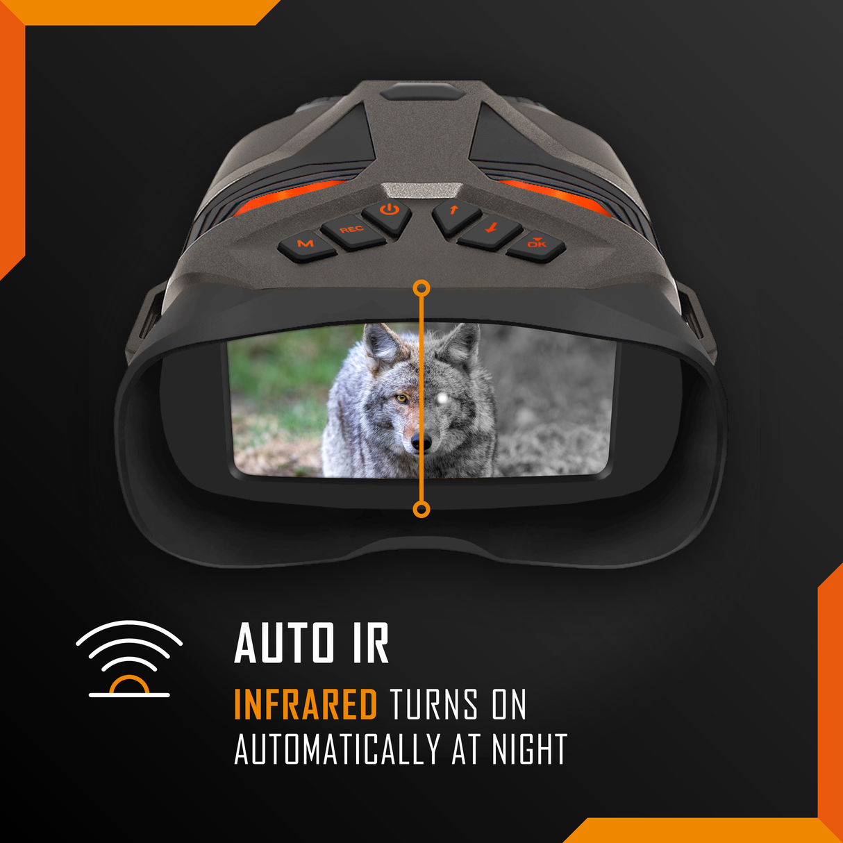 Nightfox Ember Night Vision Binoculars - 4x optical magnification and viewing range
