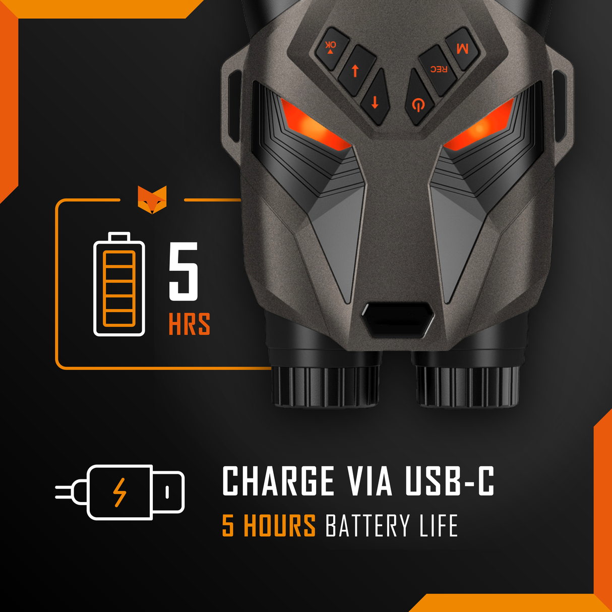 Nightfox Ember Night Vision Binoculars - battery life detail