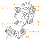 Nightfox N247 Helmet Mount - four axes of adjustment illustration