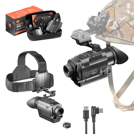 Nightfox Prowl 2 Monocular Night Vision Goggles - with detachable lenses and accessories