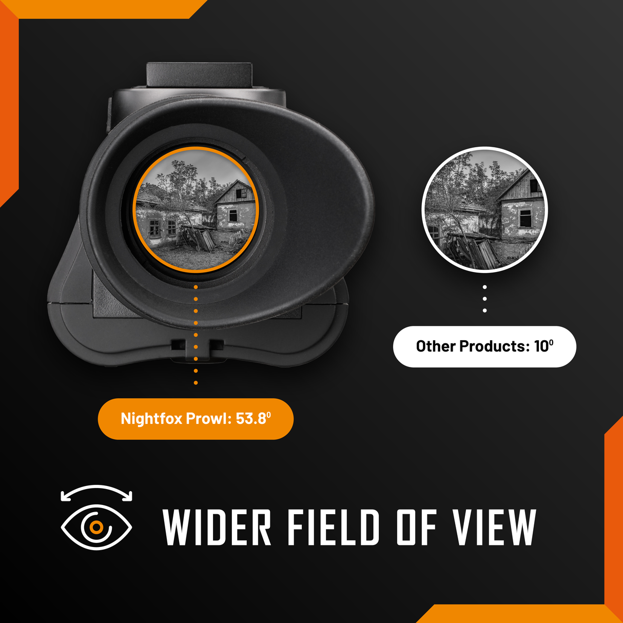 Nightfox Prowl Monocular Night Vision Goggles - wide 54 degree field of view