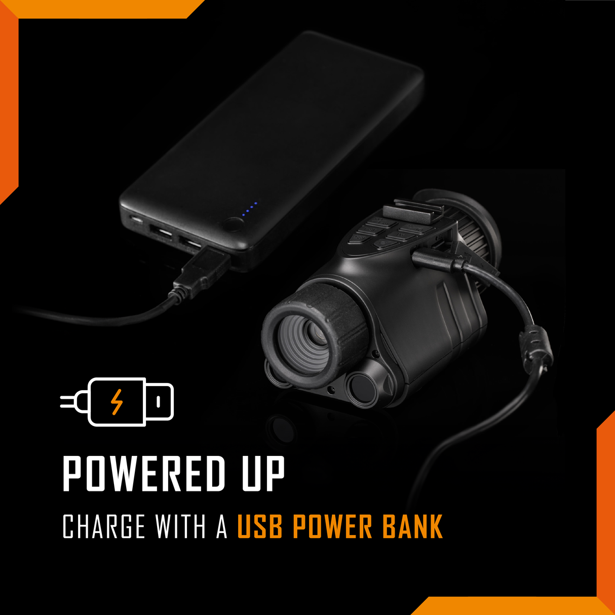 Nightfox Prowl Monocular Night Vision Goggles - USB power bank charging