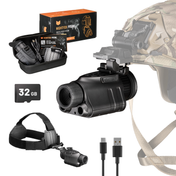 Nightfox Prowl Monocular Night Vision Goggles - with helmet mount, headband and accessories