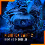 Nightfox Swift 2 Night Vision Goggles - helmet mounted with G24 dovetail adaptor