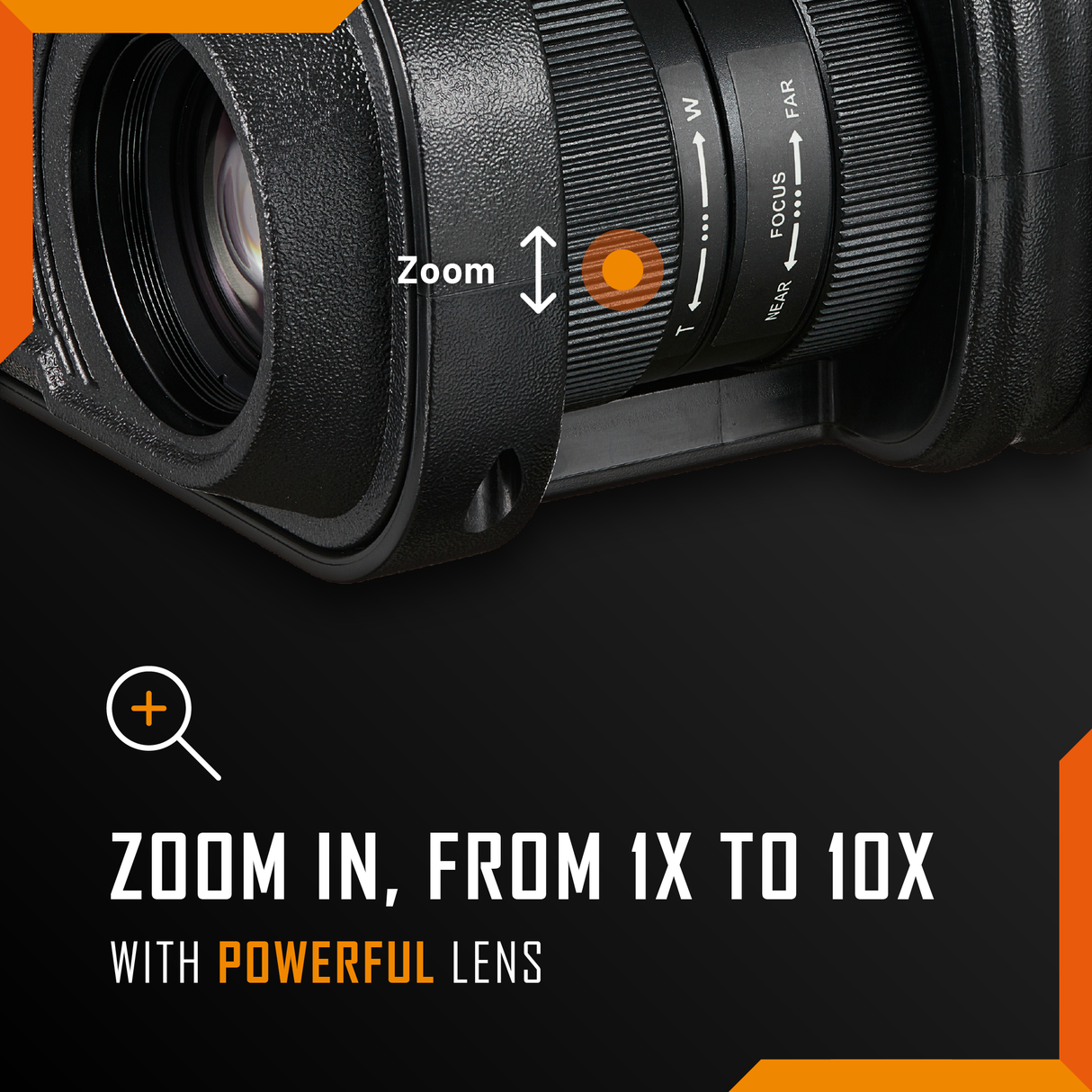 Nightfox Whisker Night Vision Binoculars - 1x to 10x optical zoom lens