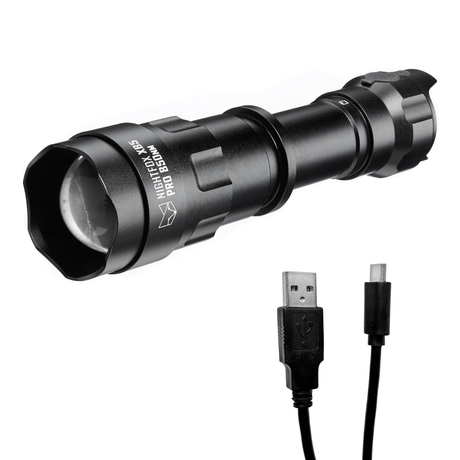 Nightfox XB5 Pro Infrared LED Torch 850nm - front three-quarter view