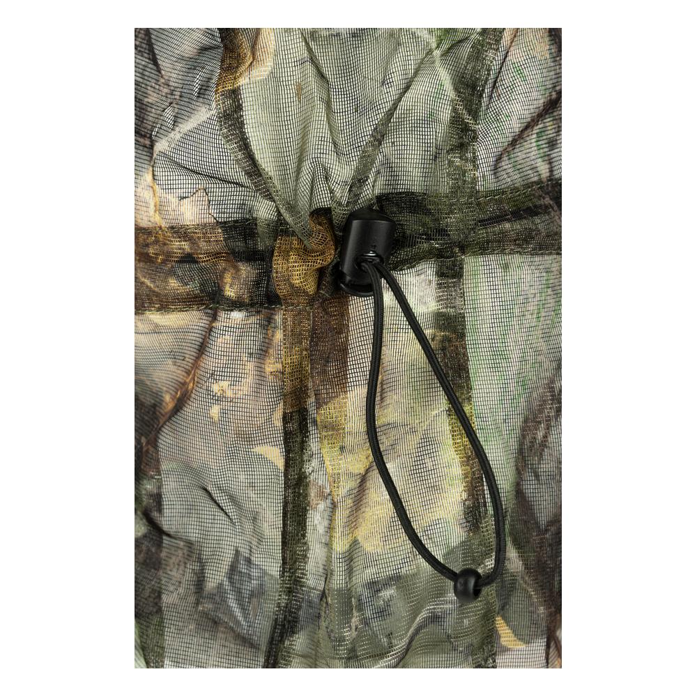 Jack Pyke Lightweight Mesh Balaclava - Evo Camo cord lock close-up