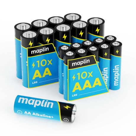 Maplin mixed pack of 10 AA and 10 AAA alkaline batteries