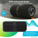 Maplin party speaker IPX5 water resistance graphic with water splashing