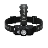 Ledlenser MH8 head torch front view showing the headband and top strap