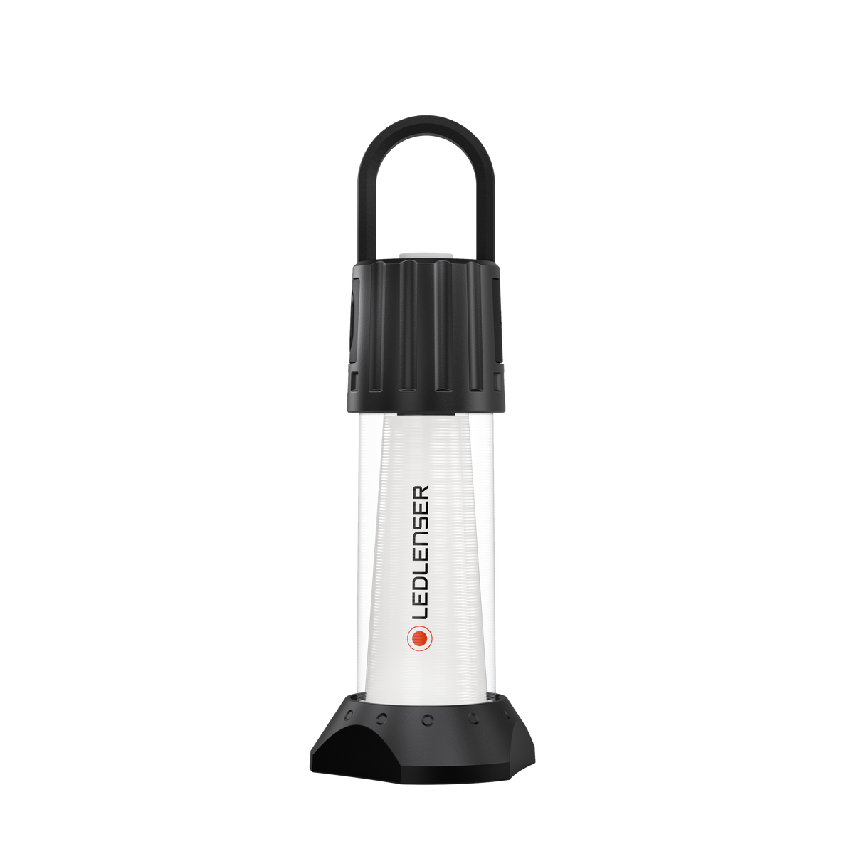 Ledlenser ML6 camping lantern front view on its stand