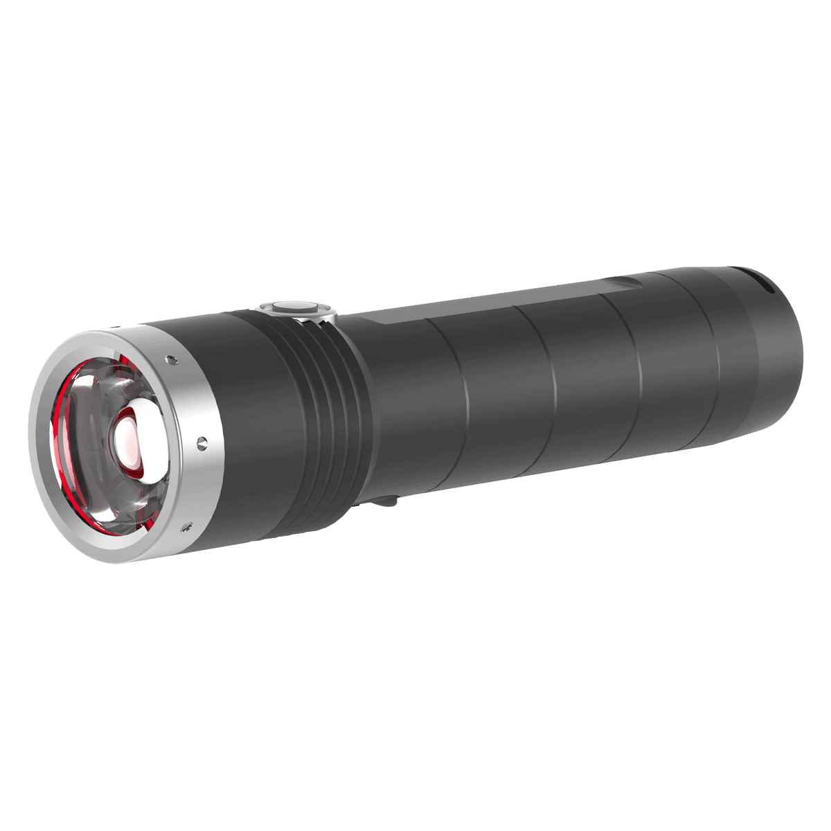 Ledlenser MT10 rechargeable torch, angled view of the focus head