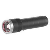Ledlenser MT10 rechargeable torch, angled view of the focus head