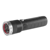 Ledlenser MT14 rechargeable torch, angled view of the focus head