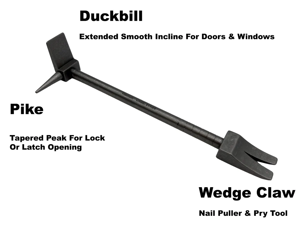 Titanium Hooligan Bar diagram labelling the Duckbill, pike and wedge claw