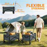 Outsunny 81L Festival Trolley on Wheels - Grey handle detail