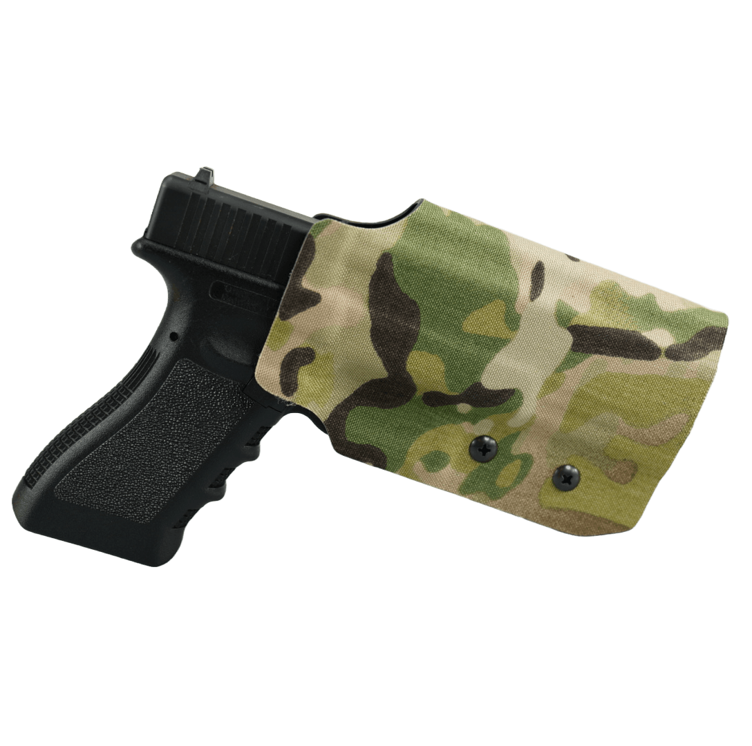 Kydex Customs Pro Series Glock Holster in MultiCam on transparent background