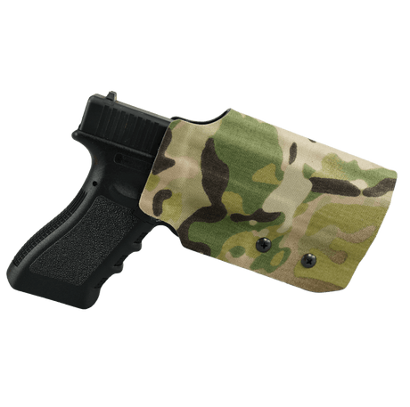 Kydex Customs Pro Series Glock Holster in MultiCam on transparent background