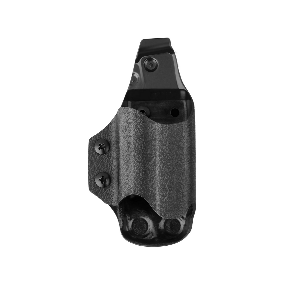 NexTool Flagship Pro Kydex Sheath, empty, front view in black Kydex