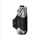 NexTool Flagship Pro multi-tool held in the black Kydex sheath, front view
