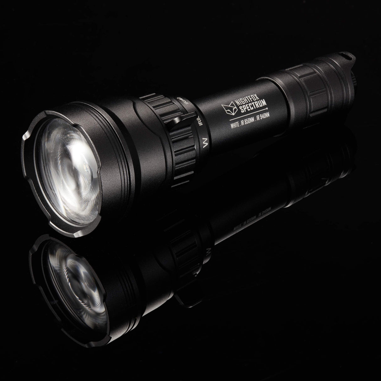 Nightfox Spectrum Triple LED Infrared Torch - side angle on black