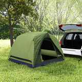 Outsunny 3-4 Person Camping Tent - Olive Green & Grey packed in carry bag