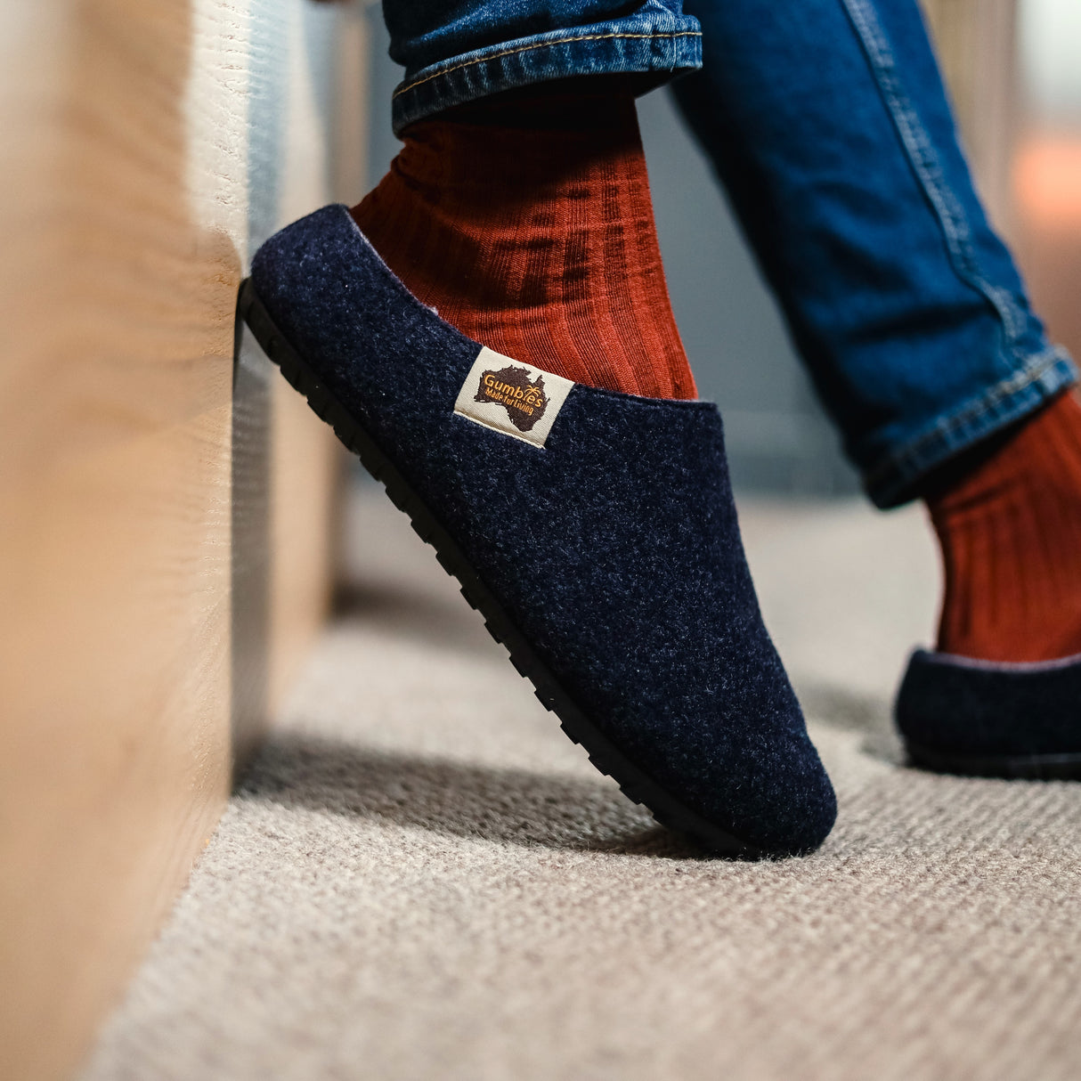 Gumbies Outback Slippers - Men's Navy & Grey alternate view 2