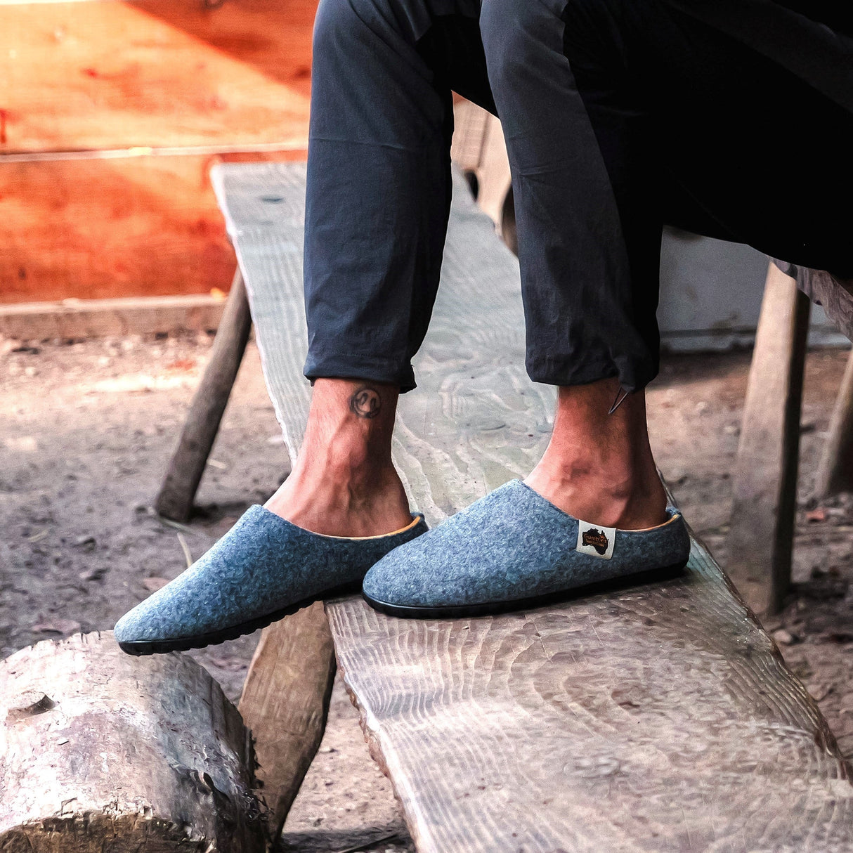 Gumbies Outback Slippers - Men's Grey & Curry alternate view 2
