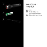 What is in the box with the Ledlenser P7R: torch, 21700 battery and hand strap