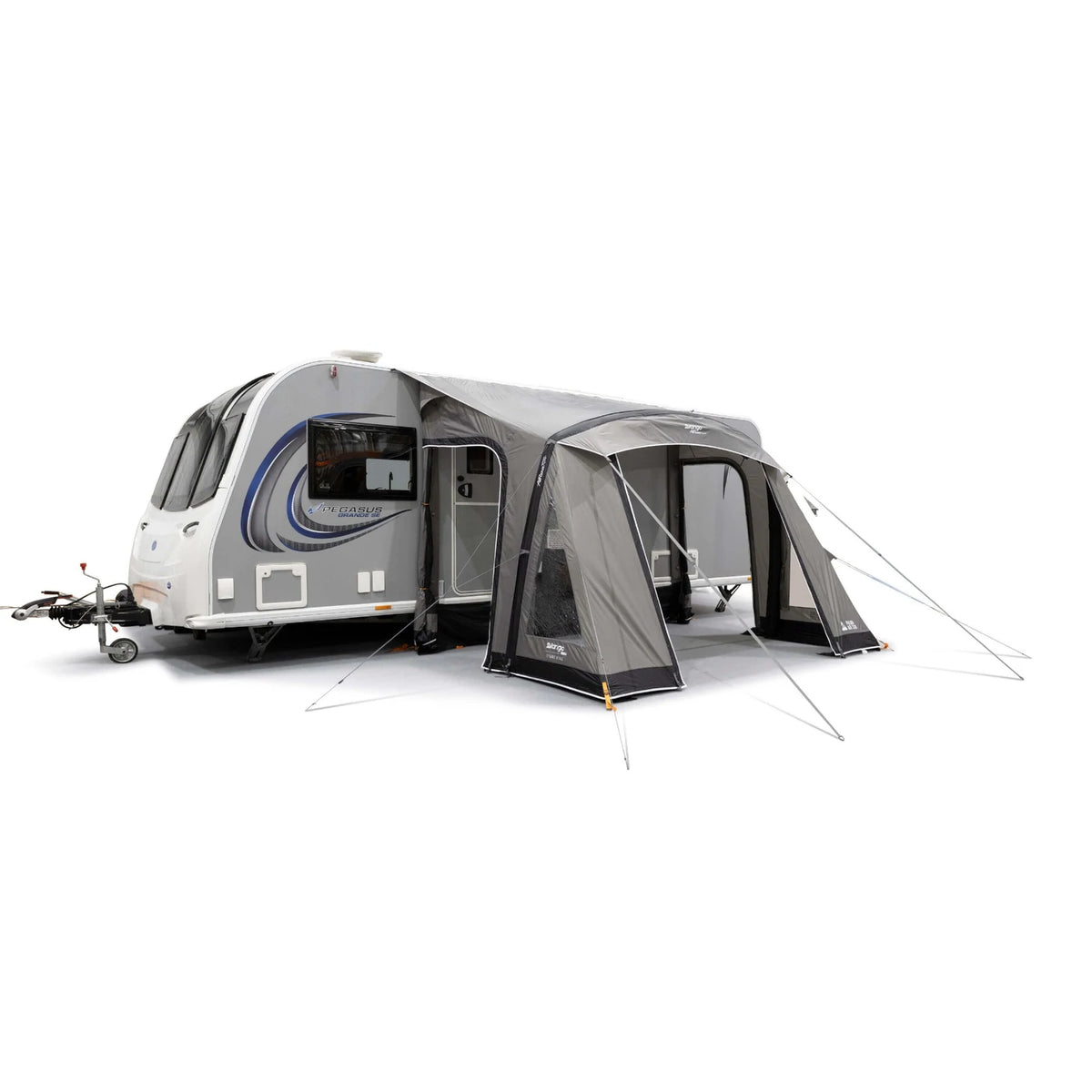 Vango Palma Air 330 awning with the front and side doors open