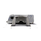 Front view of the Vango Palma Air 330 with the front panel open