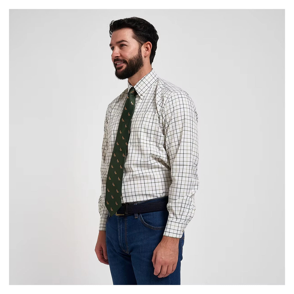 Jack Pyke Pheasant Tie - Green worn with a country shirt