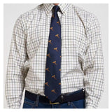 Jack Pyke Pheasant Tie - Navy Blue worn with a country shirt