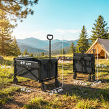 Outsunny 81L Festival Trolley on Wheels - Black side profile
