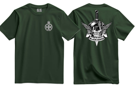 Royal Green Jackets Black Mafia Double Print T-Shirt - Forest Green