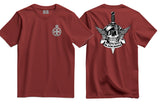Royal Green Jackets Black Mafia Double Print T-Shirt - Maroon