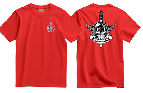 Royal Green Jackets Black Mafia Double Print T-Shirt - Red