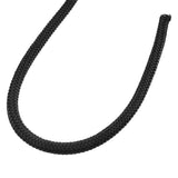 Length of black bungee rope from the Green S-Grade Tarpaulin with 10m of 6mm Bungee Rope and 10 x Screw Type Tarp Clips curved on a white background