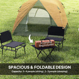 Outsunny 3-4 Person Camping Tent - Orange & Grey interior mesh window