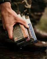Real Meal Food Bar being held outdoors by a soldier