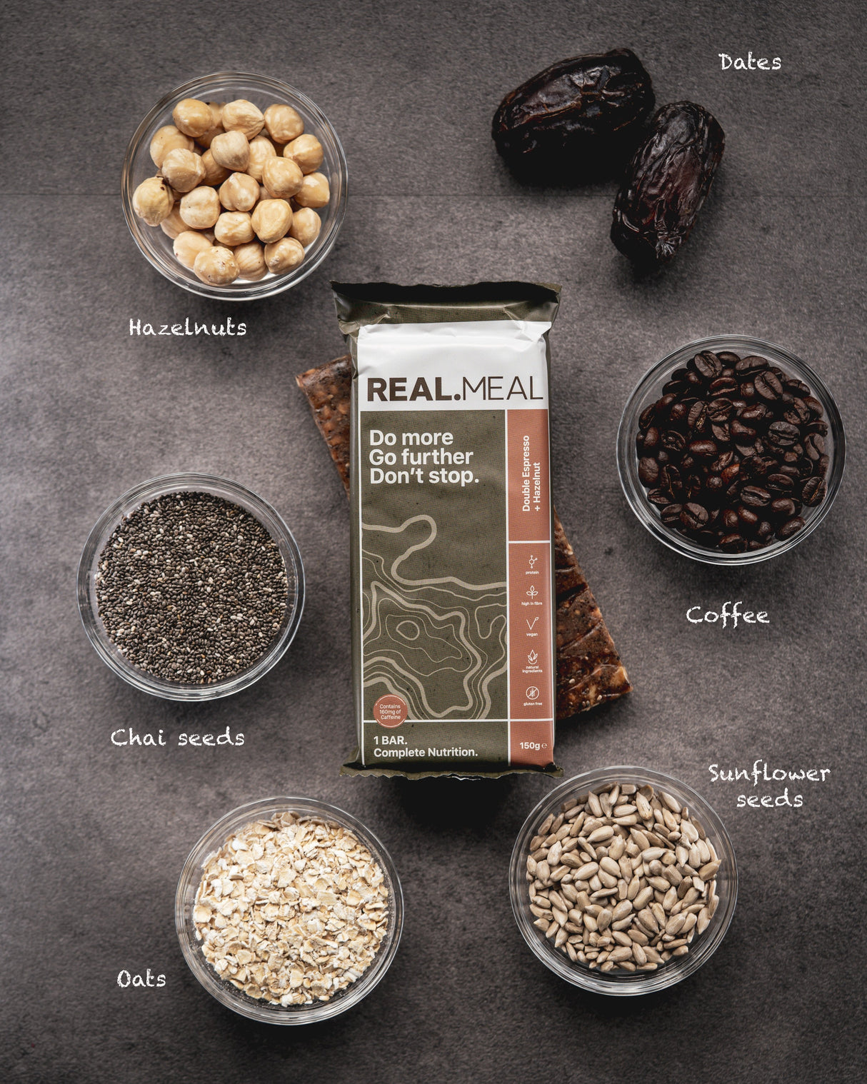 Real Meal Adventure Pack - Double Espresso & Hazelnut bar box