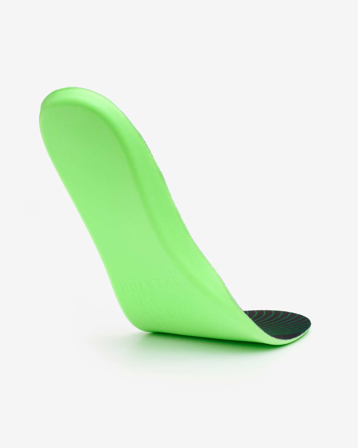 Enertor running insole flexed to show the green PX1 underside