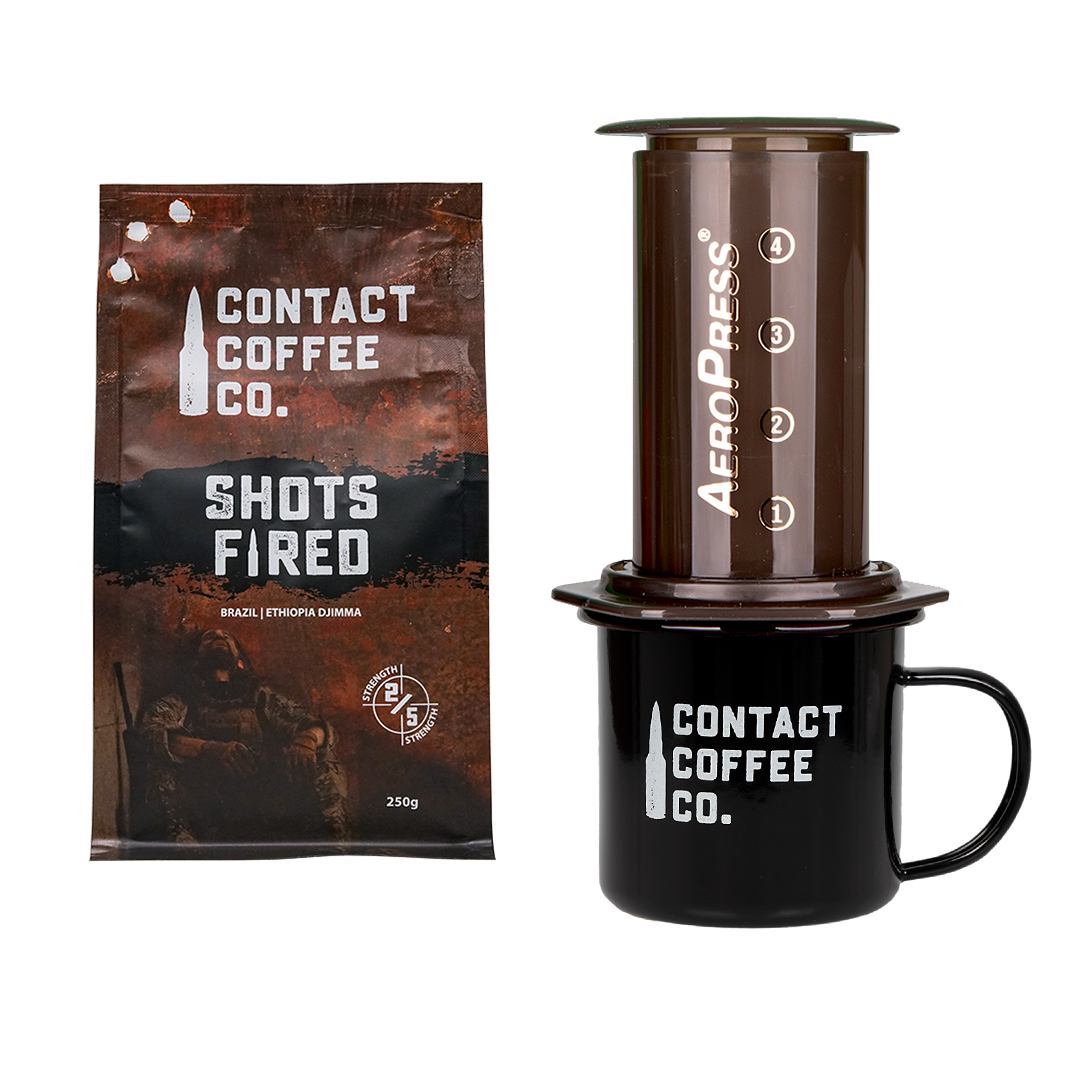 Coffee Care Package - Aeropress Coffee Maker, Mug & Coffee
