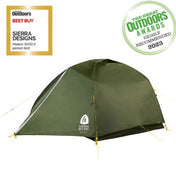 Sierra Designs Meteor 3000 2 Person Tent - Forest Green pitched with flysheet
