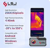 LSJ Mini4 specs: 256x192 pixels, 40 mK, -20C to 550C, Android and Windows